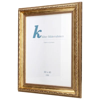 Barokkader Aveiro op maat goud | normaal glas (2 mm)