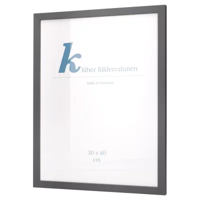 Holz-Bilderrahmen Prisma nach Maß Dunkelgrau | Normalglas (2 mm)