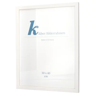 Holz-Bilderrahmen Prisma nach Maß Weiß | Normalglas (2 mm)