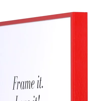 Alurahmen Quadro XL Maßanfertigung rot RAL 3002 | Kunstglas UV 99 entspiegelt (2 mm)