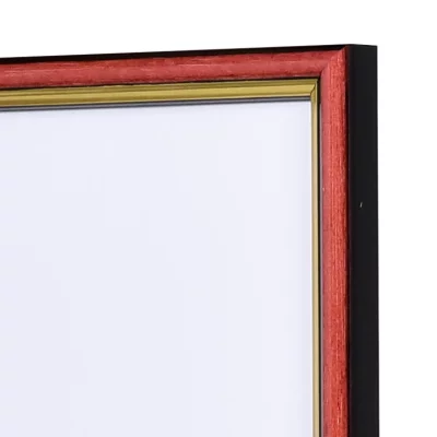 Houten kader Antony op maat rood-goud | normaal glas (2 mm)