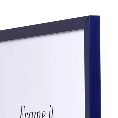 Holzrahmen Maßanfertigung Top Pro S blau | Kunstglas UV 99 entspiegelt (2 mm)