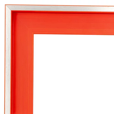 Thumbnail von Schattenfugenrahmen Schlieren nach Ma&szlig; Silber auf leuchtend Orange Bild 4