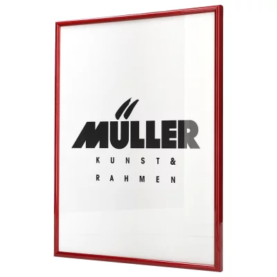 Houten fotolijst Hessen 28x35 cm | klaproosrood glanzend | normaal glas (2 mm)