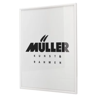 Houten fotolijst Hessen op maat wit, glanzend | normaal glas (2 mm)