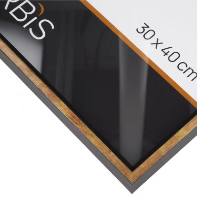 Thumbnail von Bilderrahmen Evoque aus Holz Gold mit Schwarz Bild 4