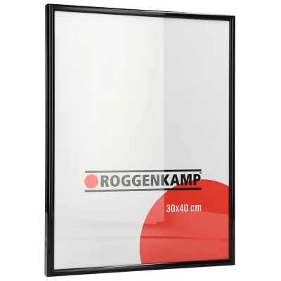 Alurahmen Profil R 21x29,7 cm (A4) | schwarz glänzend | Normalglas (3 mm)
