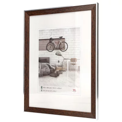 Kunststof kader Bohemian met passe-partout 10x15 cm | notenboom | normaal glas (2 mm)