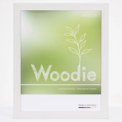 Holzrahmen Profil 107 40x50 cm | Weiß lasiert | Normalglas