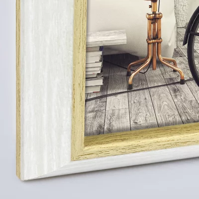 Kunststof kader Corby 10x15 cm | wit-bruin | normaal glas (2 mm)