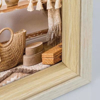 Houten kader Zara 10x15 cm | wit-natuur | normaal glas (2 mm)