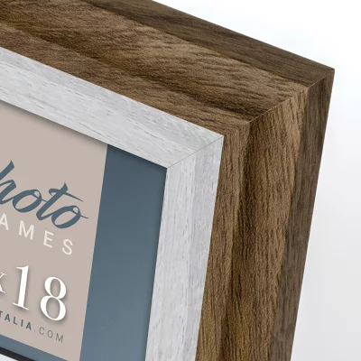 Houten kader Enna (MDF) 20x30 cm | bruin-wit | normaal glas (2 mm)