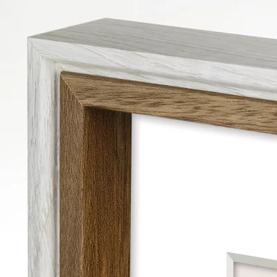 Houten kader Palmi (MDF) met passe-partout 30x40 cm (20x30 cm) | wit-bruin | normaal glas (2 mm)