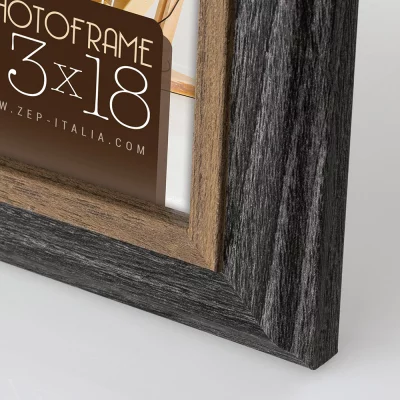 Houten kader Perugia (MDF) 20x30 cm | zwart-bruin | normaal glas (2 mm)