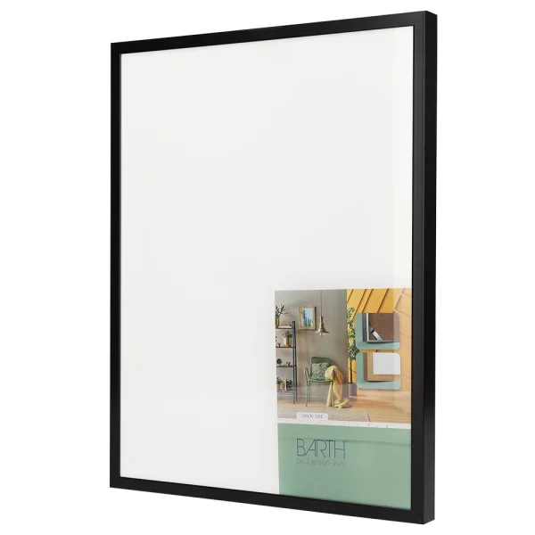 Alu Bilderrahmen BARTH - Serie 1125 - Maßanfertigung Schwarz lackiert | Normalglas (2 mm)