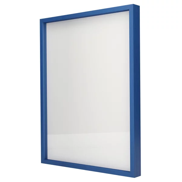 Alu-Bilderrahmen Barth NXT mit Distanzleiste, Serie 1131 18x24 cm | Azurblau - Furnier Holzoptik | Normalglas (2 mm)