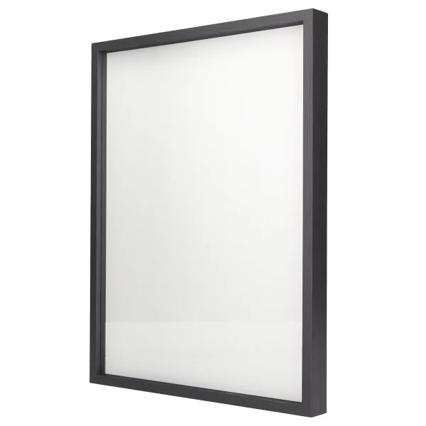 Alu-Bilderrahmen Barth NXT mit Distanzleiste, Serie 1131 18x24 cm | Dunkelgrau - Furnier Holzoptik | Normalglas (2 mm)
