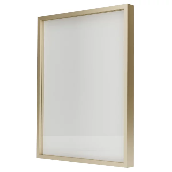 Alu-Bilderrahmen Barth NXT mit Distanzleiste, Serie 1131 18x24 cm | Gold matt | Normalglas (2 mm)