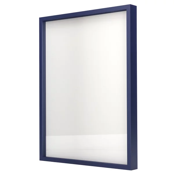 Alu-Bilderrahmen Barth NXT mit Distanzleiste, Serie 1131 18x24 cm | Indigo - Furnier Holzoptik | Normalglas (2 mm)