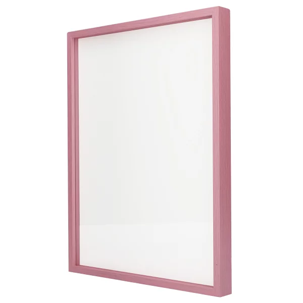 Alu-Bilderrahmen Barth NXT mit Distanzleiste, Serie 1131 18x24 cm | Pink - Furnier Holzoptik | Normalglas (2 mm)