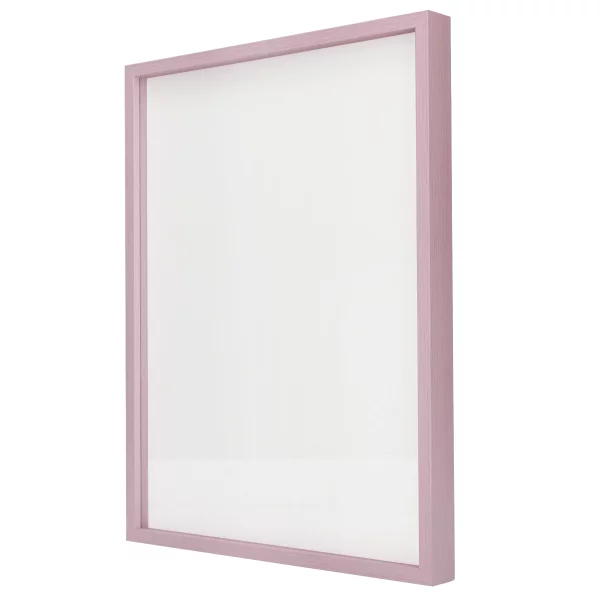 Alu-Bilderrahmen Barth NXT mit Distanzleiste, Serie 1131 18x24 cm | Rosa - Furnier Holzoptik | Normalglas (2 mm)