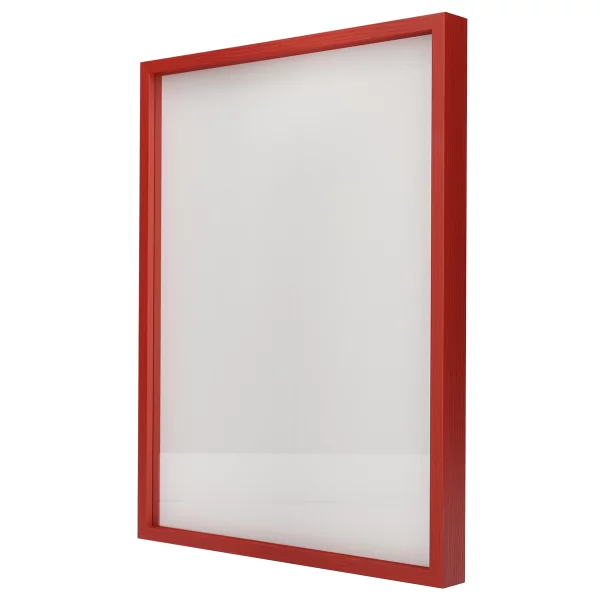 Alu-Bilderrahmen Barth NXT mit Distanzleiste, Serie 1131 18x24 cm | Rot - Furnier Holzoptik | Normalglas (2 mm)