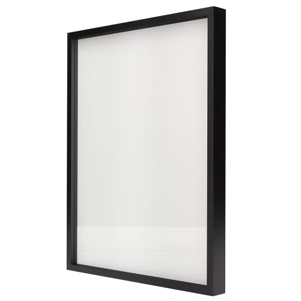 Alu-Bilderrahmen Barth NXT mit Distanzleiste, Serie 1131 18x24 cm | Schwarz matt | Normalglas (2 mm)