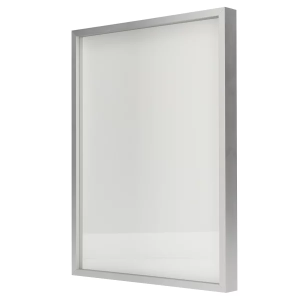 Alu-Bilderrahmen Barth NXT mit Distanzleiste, Serie 1131 18x24 cm | Silber matt | Normalglas (2 mm)
