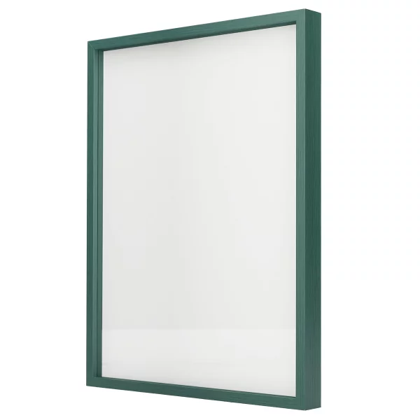 Alu-Bilderrahmen Barth NXT mit Distanzleiste, Serie 1131 18x24 cm | Tannengrün - Furnier Holzoptik | Normalglas (2 mm)