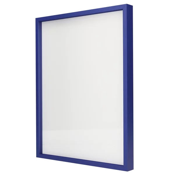 Alu-Bilderrahmen Barth NXT mit Distanzleiste, Serie 1131 18x24 cm | Ultramarin - Furnier Holzoptik | Normalglas (2 mm)