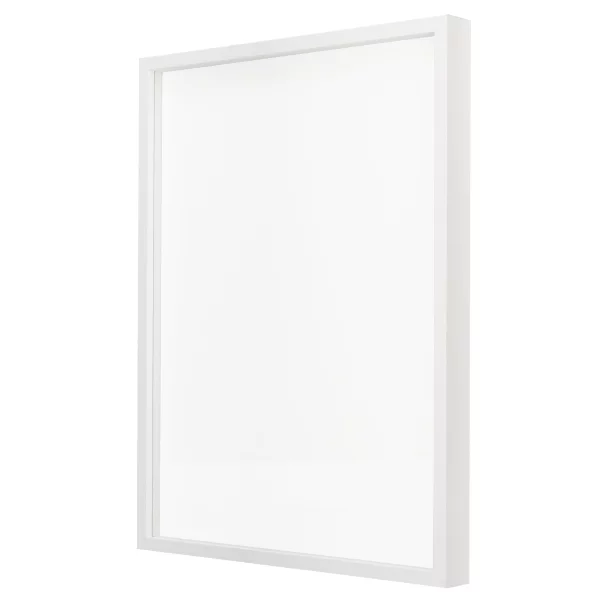 Alu-Bilderrahmen Barth NXT mit Distanzleiste, Serie 1131 18x24 cm | Weiß - Furnier Holzoptik | Normalglas (2 mm)