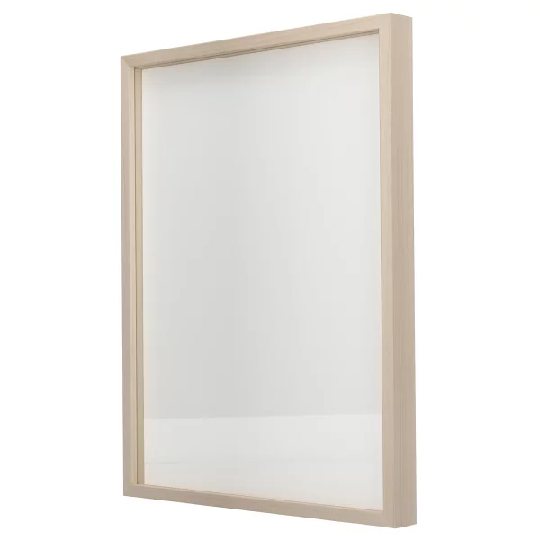 Alu-Bilderrahmen Barth NXT mit Distanzleiste, Serie 1131 - Maßanfertigung Ahorn - Echtholzfurnier | Normalglas (2 mm)