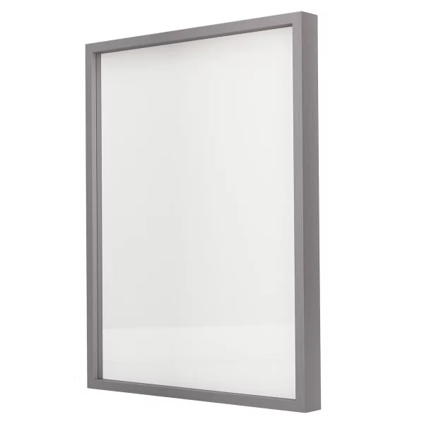 Alu-Bilderrahmen Barth NXT mit Distanzleiste, Serie 1131 - Maßanfertigung Hellgrau - Furnier Holzoptik | Normalglas (2 mm)