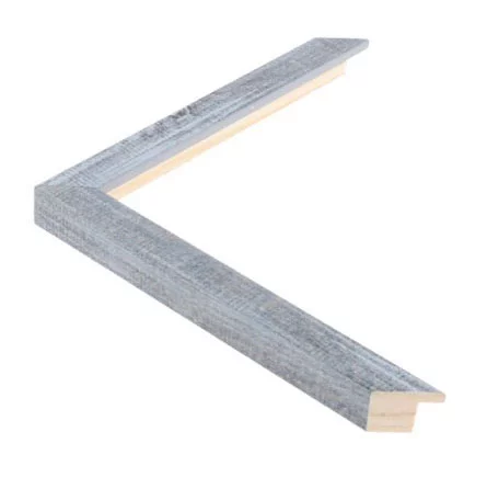 Holz Bilderrahmen WOODLAND I nach Maß Blau-Grau mit Holzstruktur foliert | Normalglas (2 mm)