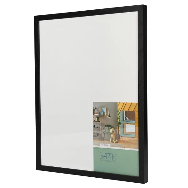 Holz Bilderrahmen BARTH - Serie 209 - Maßanfertigung Esche schwarz gefärbt | Normalglas (2 mm)