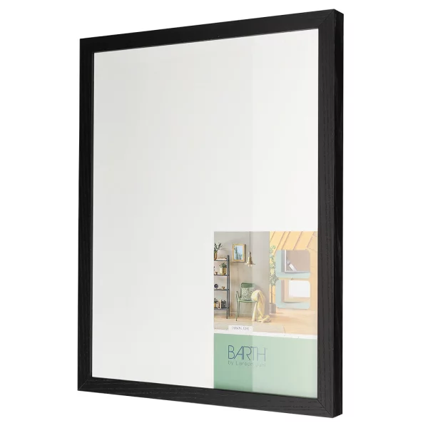 Holz Bilderrahmen BARTH - Serie 210 - Maßanfertigung Esche schwarz gefärbt | Normalglas (2 mm)