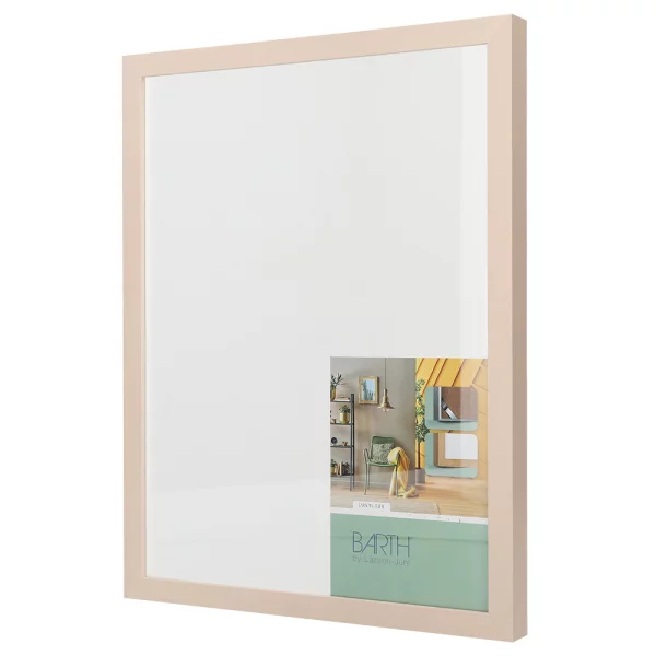 Holz Bilderrahmen BARTH - Serie 210 - Maßanfertigung Pappel weiß lackiert | Normalglas (2 mm)