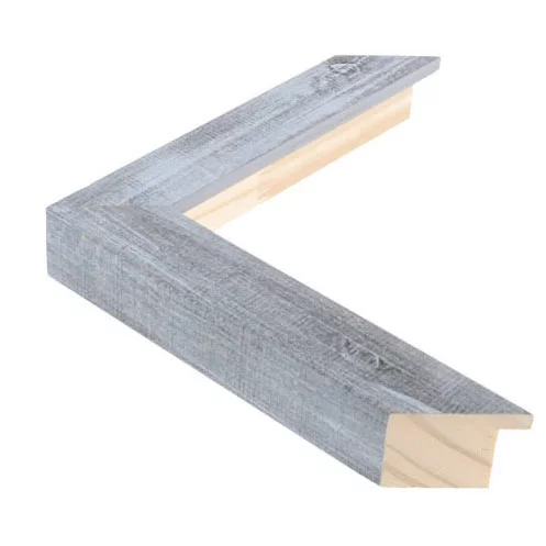 Holz Bilderrahmen WOODLAND IV nach Maß Blau-Grau mit Holzstruktur foliert | Normalglas (2 mm)