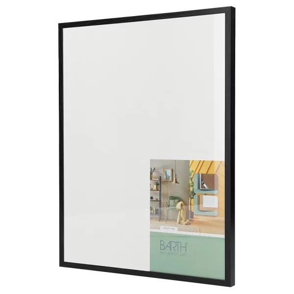 Alu Bilderrahmen BARTH - Serie 916 - Maßanfertigung Esche Imitatfurnier schwarz gefärbt | Normalglas (2 mm)