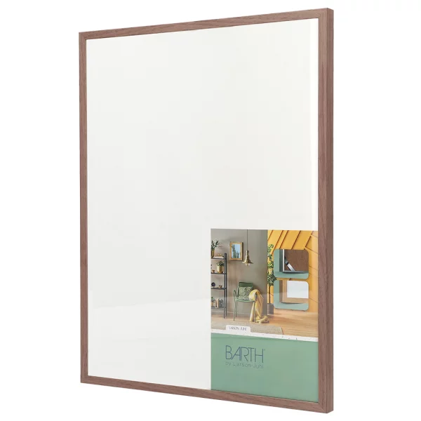 Alu Bilderrahmen BARTH - Serie 916 - Maßanfertigung Nussbaum Echtfurnier natur | Normalglas (2 mm)