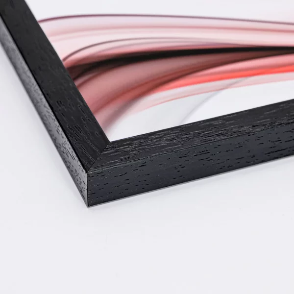 Massivholz Bilderrahmen Uppsala 10x10 cm | Schwarz, gemasert | Normalglas (2 mm)