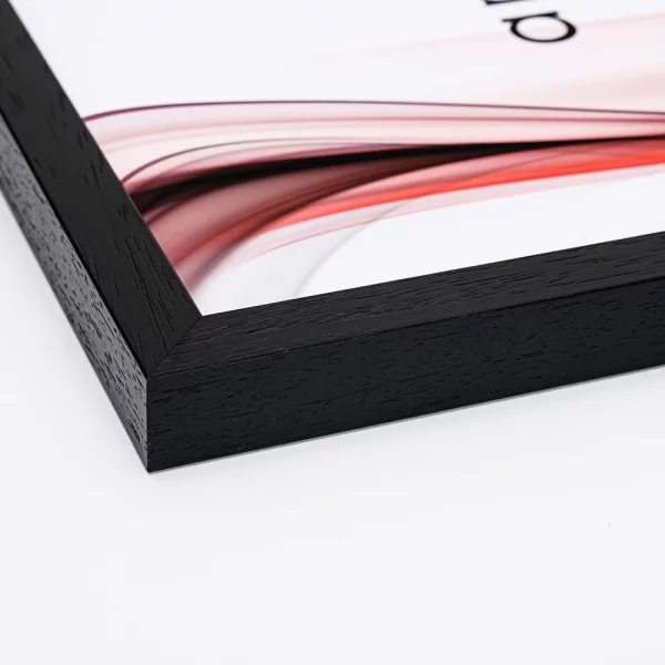 Massivholz Bilderrahmen Lund 21x29,7 cm (A4) | Schwarz, gemasert | Normalglas (2 mm)