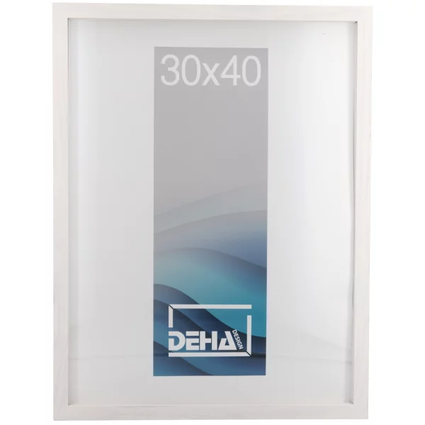 Cadre à rehausse en bois Bunda 70x90 cm | frêne blanc glacé | verre standard (2 mm)