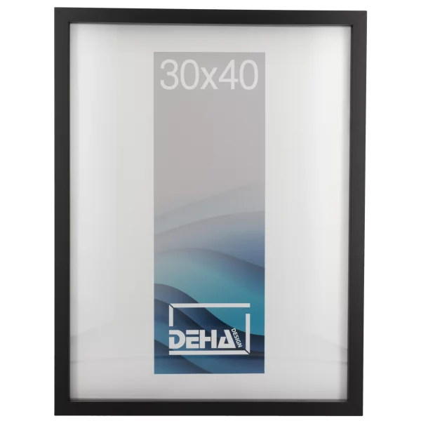 Cadre à rehausse en bois Bunda 70x90 cm | tilleul noir couvrant | verre standard (2 mm)