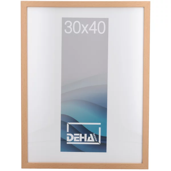 Cadre en bois Hamal sur-mesure hêtre naturel glacé | verre standard (2 mm)