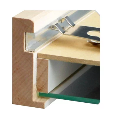 Cadre à rehausse en bois Bunda 20x28 cm | frêne blanc glacé | verre standard (2 mm)