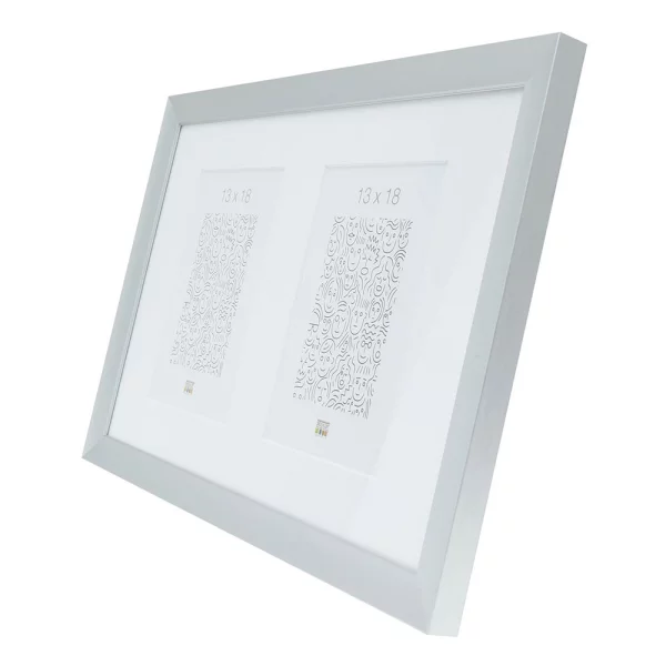 Cadre multi photos Jade pour 2 photos 10x15 cm | argent | verre standard (2 mm)