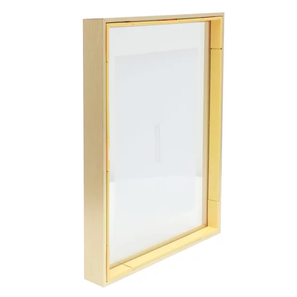 Alu Bilderrahmen Paris mit Glasrückwand für einen schwebenden Effekt 18x24 | gold | Normalglas (2 mm)