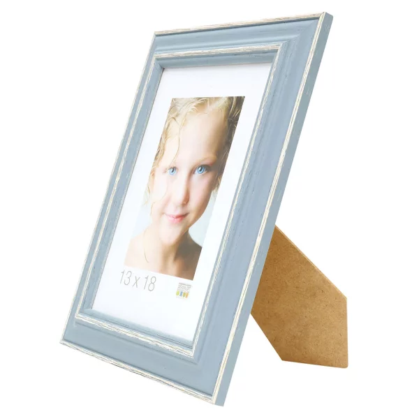 Holz Bilderrahmen Lilou 18x24 cm | Blau | Normalglas (2 mm)
