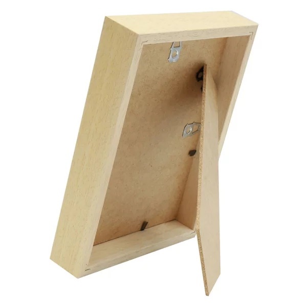 Cadre photo en bois pour cartes postales 10x15 cm avec passe-partout 13x18 cm (10x15 cm) | naturel | verre standard (2 mm)
